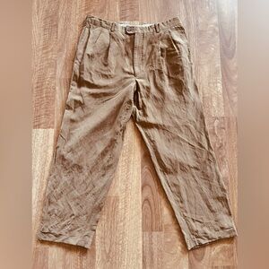 BERNARD ZINS PARIS Ken Pleated SILK/LINEN PANT/TROUSERS Made in France 38